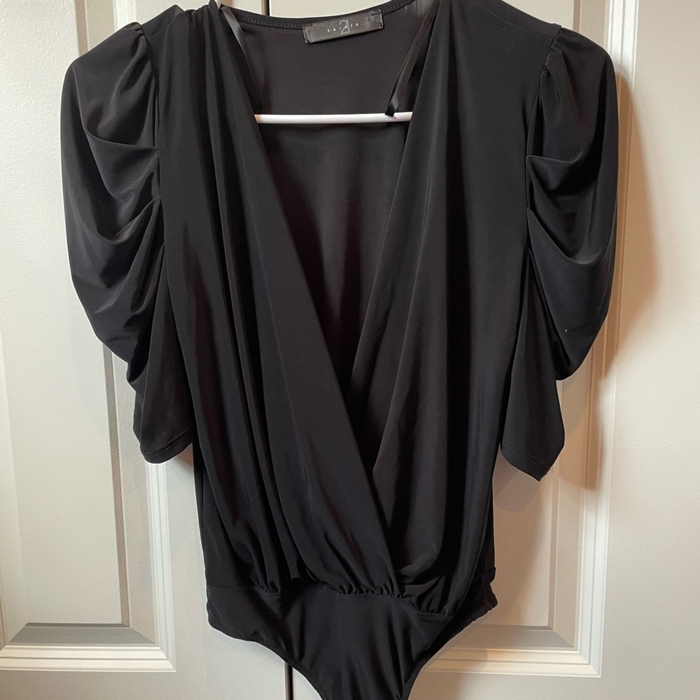 black puff sleeve bodysuit